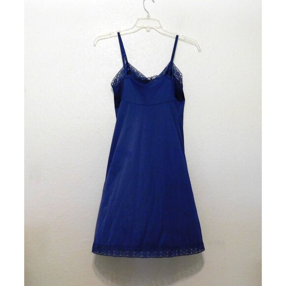 Vintage Vanity Fair Full Slip Dress Womens 34 Blue Lace 29 In. Adj Straps Nylon - Picture 7 of 8